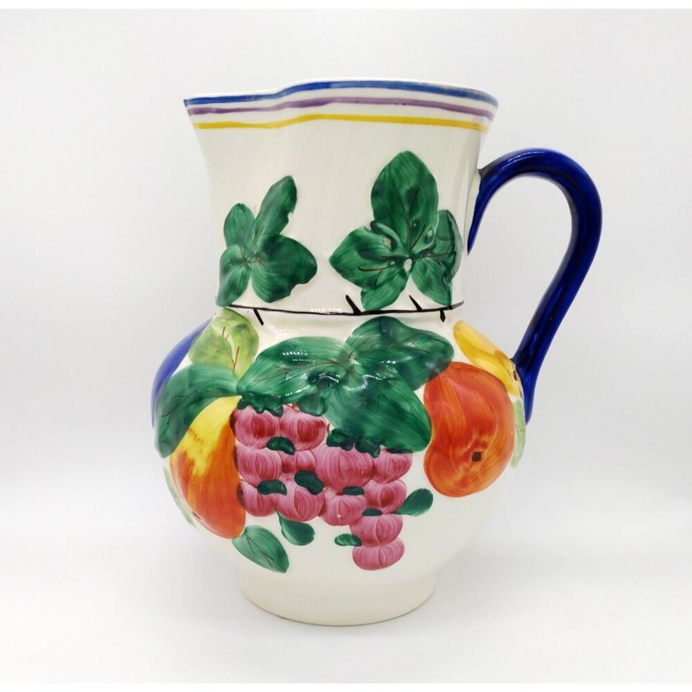 Vintage Ditmar Urbach Art Pottery Pitcher Vase Jug Hand Painted Czechoslovakia